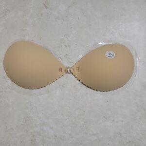 Self Adhesive Bra A Cup Backless Seashell Scallop Nude